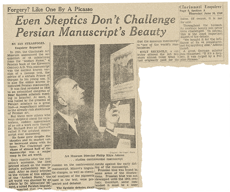 Persian miniatures Forgery article